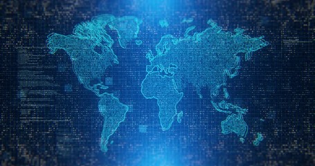 Hi-tech data matix map. Motion Graphics render element. - Powered by Adobe