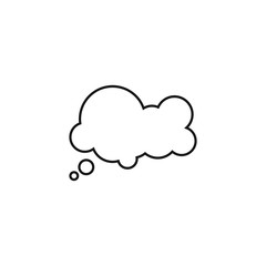 Trendy think bubble in flat style. Cloud line art. vector illustration