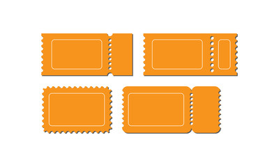 Set of blank tickets template. Vector illustration.