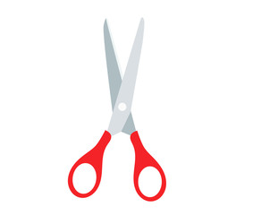 Scissors open in icon , Paper cut, white background - vector