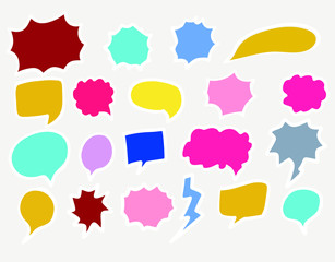 Set of bubble frames for speech in pop art style - vector illustration