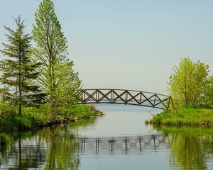 wooden bridge over the water