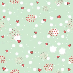 Hand Drawn Heart seamless Pattern