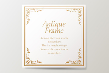 ウエディングカードデザイン、ビンテージな装飾、アンティークな線、優美な模様
