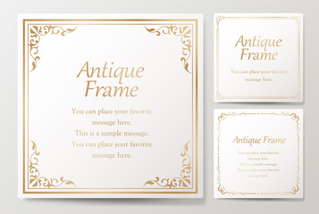ウエディングカードデザイン、ビンテージな装飾、アンティークな線、優美な模様