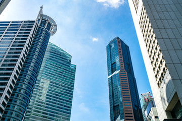 Naklejka premium Singapore, 21 April 2017 : Exterior of Singapore central business district a central of Asia financial