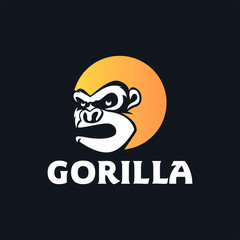 Gorilla mascot Logo Design Vector Illustration
