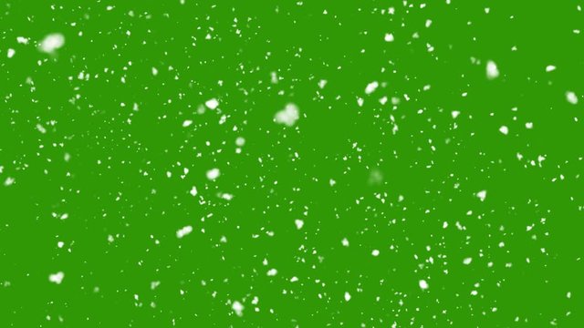 Nature snowfalling on green screen background