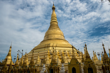 Yangon, Myanmar The beautiful view of  golden Shwedagon Pagoda.