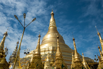 Fototapeta premium Yangon, Myanmar The beautiful view of golden Shwedagon Pagoda.