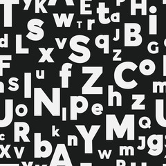 Alphabet vector seamless background