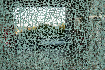 closeup of broken glass texture. 
