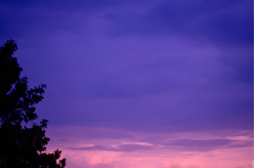 Purple sky with a pink horizon