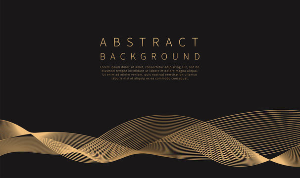 Abstract background. Golden line wave. Luxury style. Vector illustration.
