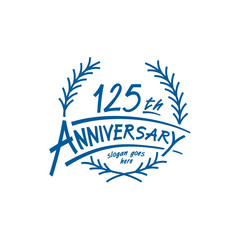 125 years design template. One hundred twenty fifth years logo. Vector and illustration. 