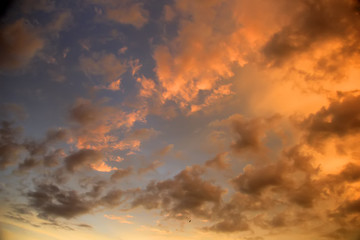 clouds and golden sky