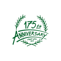 175 years design template. One hundred seventy fifth years logo. Vector and illustration. 