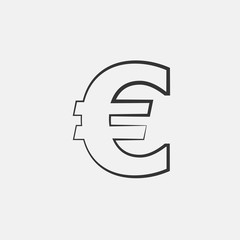 euro currency icon vector for web and graphic design