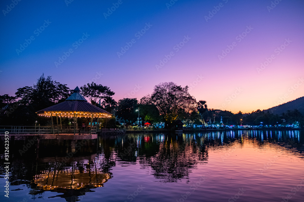 Poster wat chong kham, mae hong son, thailand.