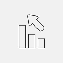rising graph icon vector for web and graphic design