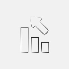 rising graph icon vector for web and graphic design