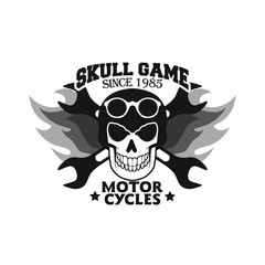 skull mascot logo badge design vector illustration