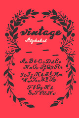 Fototapeta premium Hand drawn calligraphy typeface for logos.Outdoor poster advertising inspired font. Textured unique brush in alphabet style. Letters.Vector Alphabet. Exclusive Custom Letters.