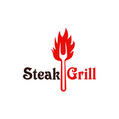 Grill Steak Logo and badges vector illustration