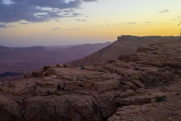 Fototapeta na wymiar Sunset at Ramon Crater