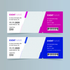 Dj party event ticket design template  - obrazy, fototapety, plakaty
