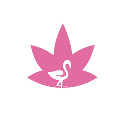 Vintage flamingos logo design, Bird Vector Design. Animal World Illustration