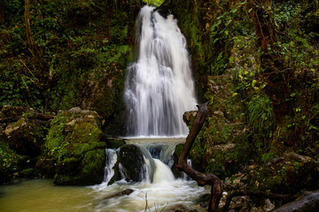 Obraz premium Colorful waterfall in the mountains of the Caucasus.