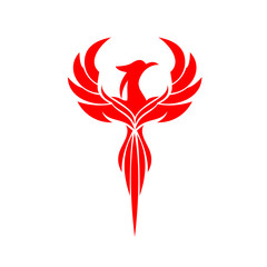 Modern Phoenix Logo Illustration In White Isolated Background, icon symbol business,