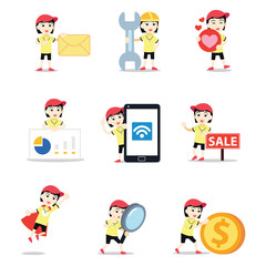 Set of character woman coach in gymnastics.