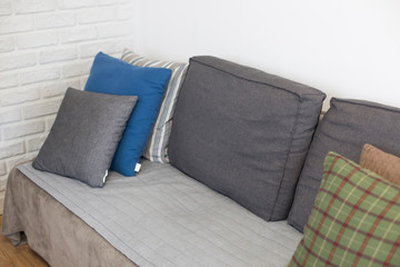 Cushions on sofa, mordern living room