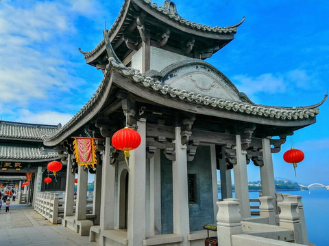 A pavilion on the Guangji (Xiangzi) Bridge,  east of Chaozhou, Guangdong province, China