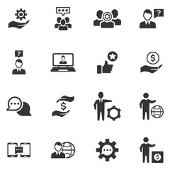 Business Support Icon Set - Grey Version