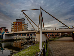 Fototapeta na wymiar Friendship bridge over the River Wensum in the city of Norwich