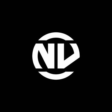 NV logo monogram isolated on circle element design template