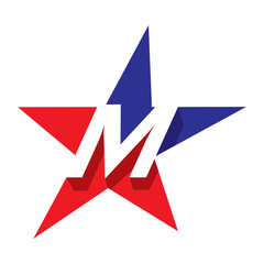 M Star Initials Logo