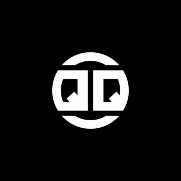 QQ logo monogram isolated on circle element design template