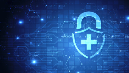 Abstract Medical and health care background, Medical Security Lock Icon Logo Design Element, Security Medical Logo Icon, Medical and Healthcare Logo