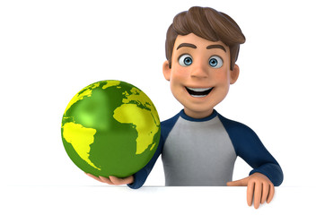 3D cartoon character fun teenager