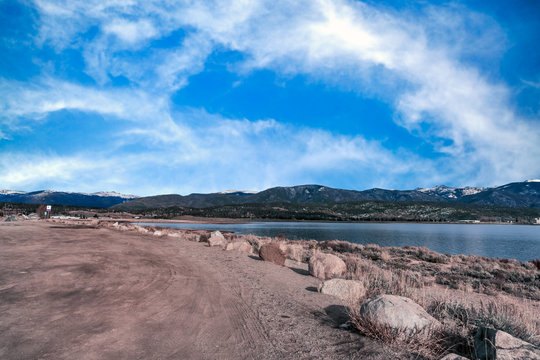 At A Scenic Rest Stop Just Before The Entrance To The Rocky Mountains National Park In Grand Lake, Colorado USA. 