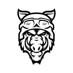 Wild hog head mascot, colored version. Great for sports logos & team mascots.