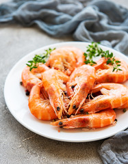 Shrimps on a plate
