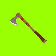 Axes axes flat vector style. Cartoon, cute, flat, color full, editable. For game, poster, children book.