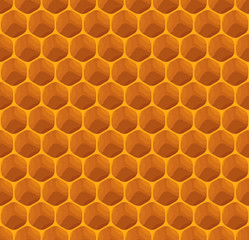 Completely seamless honeycomb texture pattern, honey cells