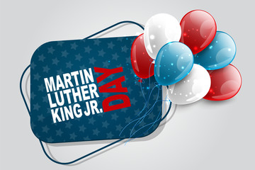 Martin Luther King Day Jr. banner. American flag blue, white, and red colors balloons. Vector illustration. - obrazy, fototapety, plakaty