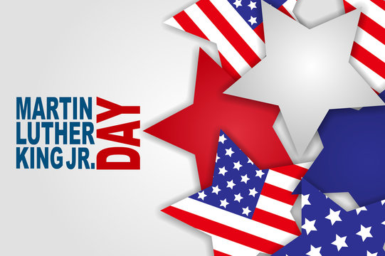 Martin Luther King Day Jr. Day design. Stars with USA flag. Vector illustration.